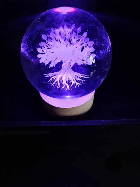 Hologram ball - tree of life - with color change